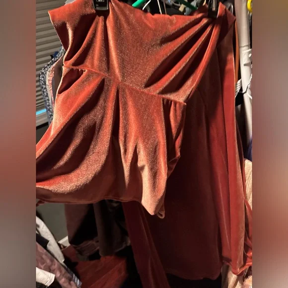 Jenny Yoo English Dusty Rose Sullivan Dress Size 0 Stretch Velvet - Picture 12 of 16